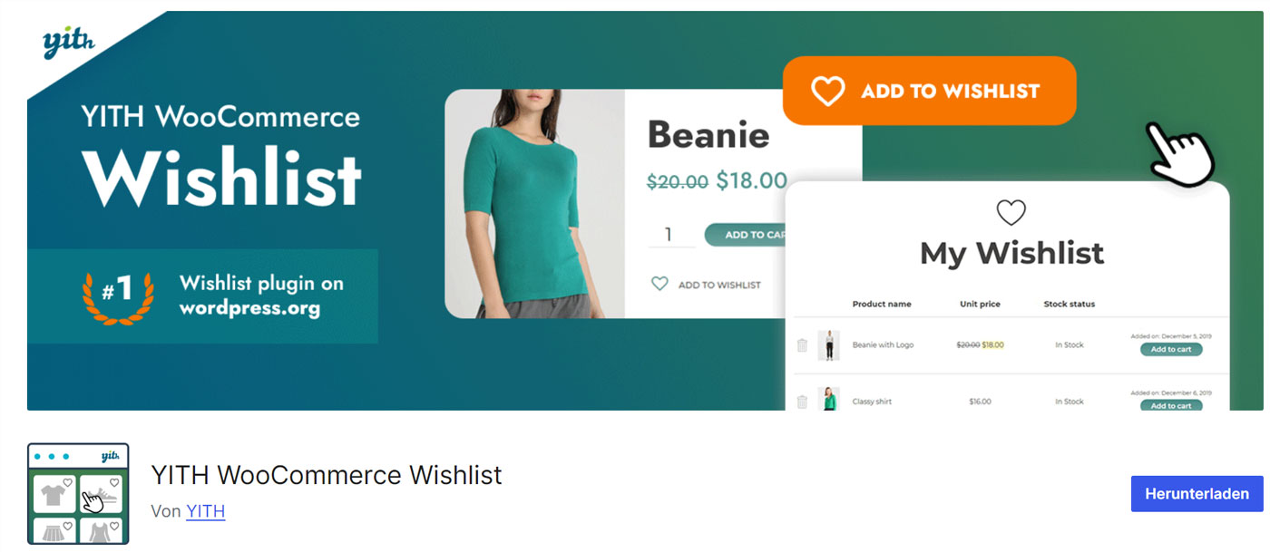 Die 15 besten Plugins für WooCommerce 5 YITH WooCommerce Wishlist