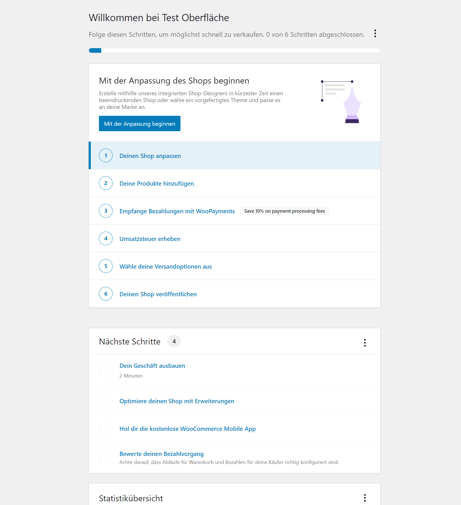 woocommerce einrichtung