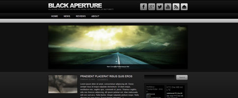 Black Aperture WordPress Gaming Theme