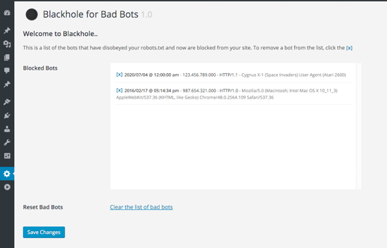 Blackhole for Bad Bots Screenshot 1