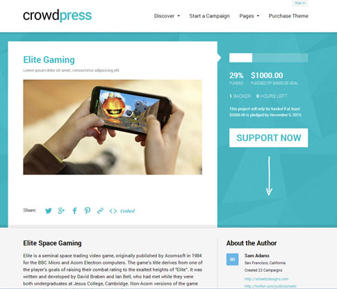 CrowdPress WordPress Crowdfunding Theme