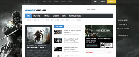 GameNews WordPress Gaming Theme