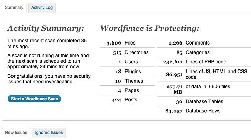 Security Plugins für WordPress #2: Wordfence Security Screenshot 2